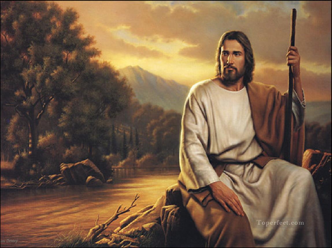Jesus Shepherd of the World religious Christian Oil Paintings